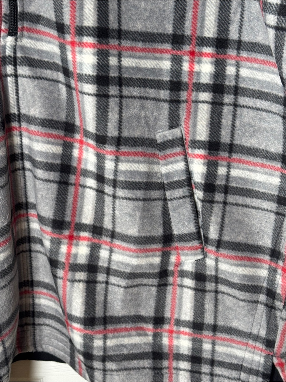 Coldwater Creek Plaid Fleece Quarter-Zip Poncho Cape One Size Plus 1X 2X 3X - Picture 9 of 11